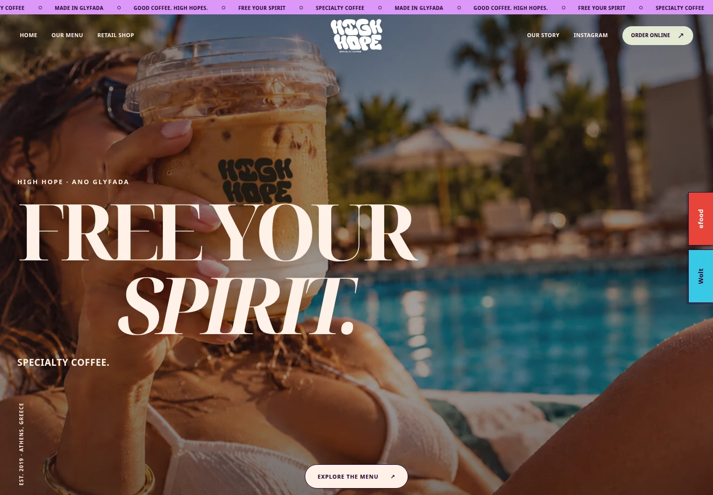 HIGH HOPE desktop website screenshot